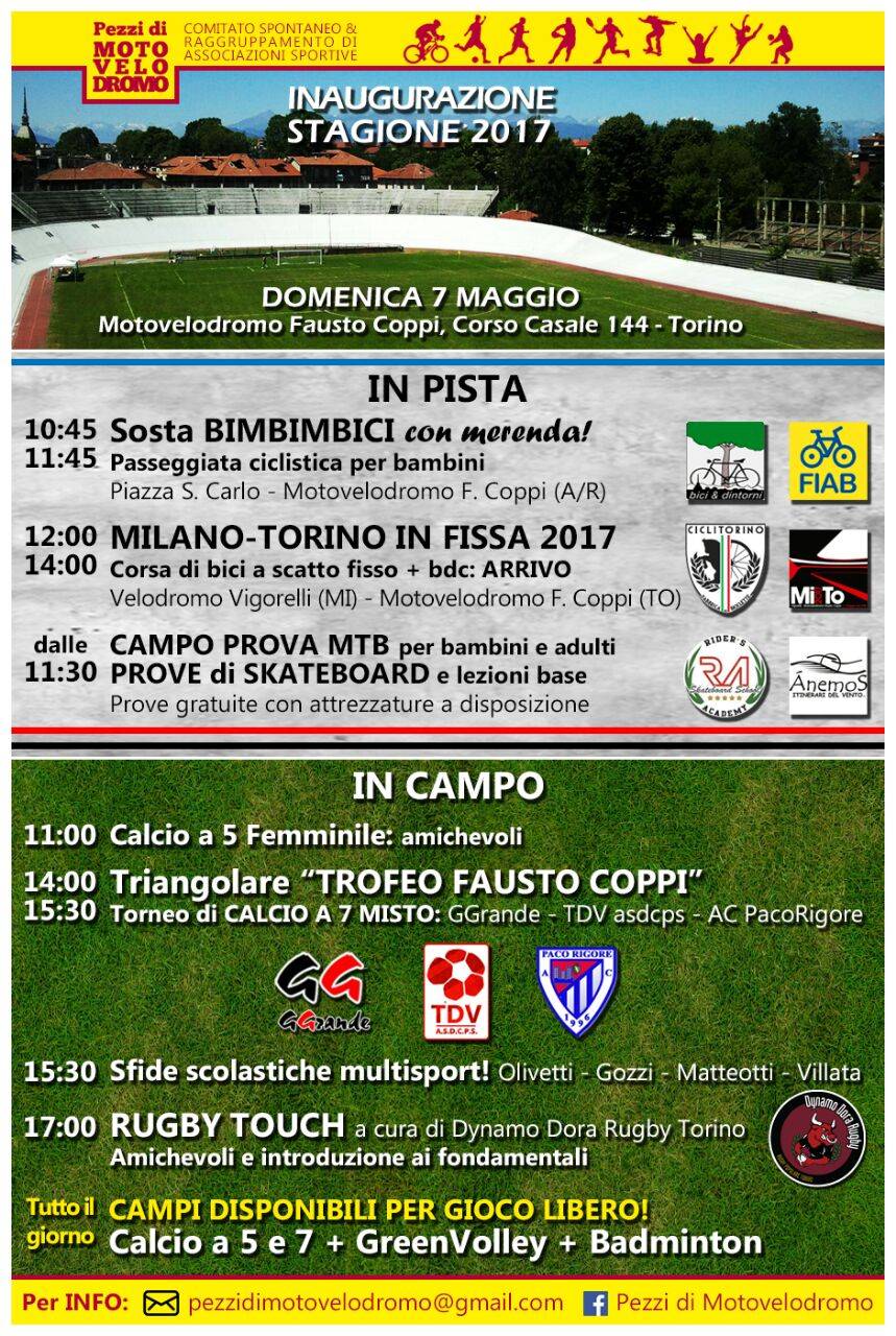 Domenica 7 Maggio 2017 – Inaugurazione Motovelodromo Fausto Coppi